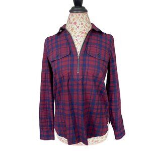 Madewell flannel top size XS NWT
